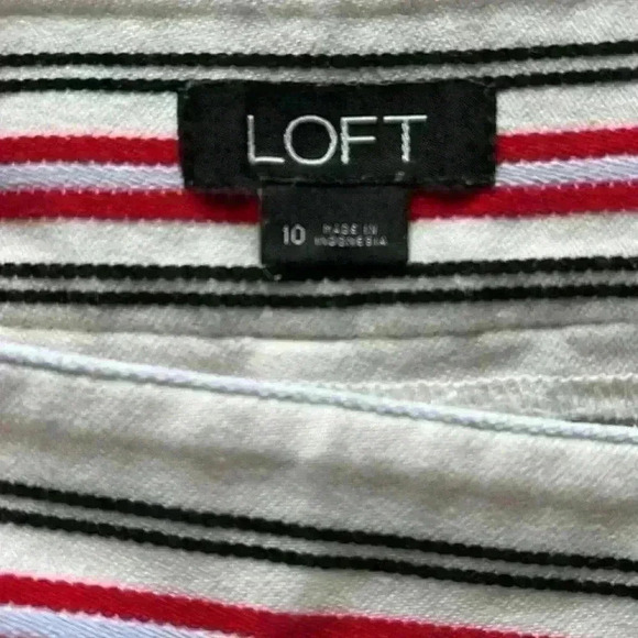 Loft Riviera striped black, white and red striped shorts Sz - 10 - Picture 5 of 6